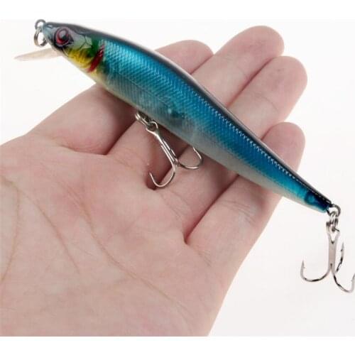 1 PCS New Floating Water Minor 11.5 cm 10g Fishing Lure Minnow Tough Bait With 2 Fish Hooks Fishing Tackle Bait 3D Eyes
