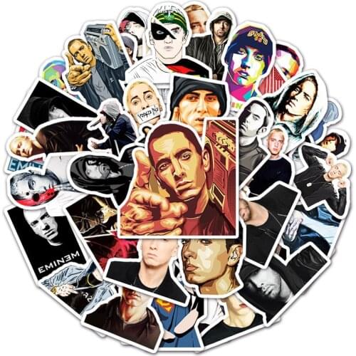 10/50PCS Famous ROCK Singer Eminem Stickers Decal for DIY Guitar Motocycle Luggage Laptop Skateboard Sticker