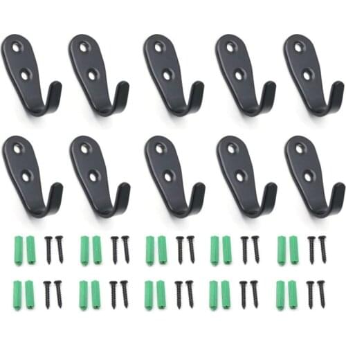 10 Pcs 3mm Thick Solid Simple Wall Mounted Stainless Steel Hook Used in Bathroom, Kitchen