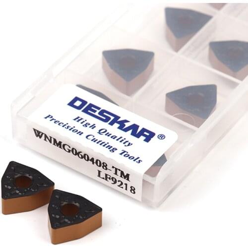 10Pcs WNMG060408-TM LF9218 CNC Lathe Machining Turning Tool Carbide Insert Two-color Authentic Cut Blade Thicken Durable Coating