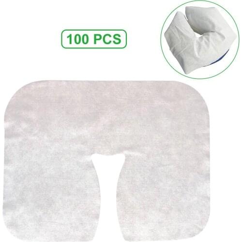 100 pcs/Bag Disposable Head Cushion Face Towel Massage Special Pillow Towel Non-woven Fabric Bed Headscarf For Beauty Salon Tool