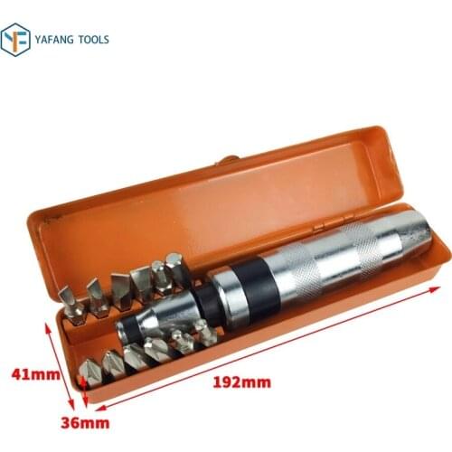 13pcs/set Multi-functional Heavy Duty Shock Screw Driver Chisel Bits Socket Kit Impact Screwdriver With Case Flat Hand Tools
