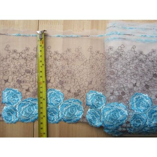 18Yards Floral Fabric DIY Clothing Accessories Embroidery Tulle Mesh Lace Trim For Sewing Bra Underwear Dress