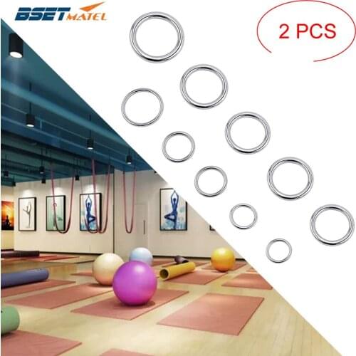 2PCS 304 Stainless Steel Solid Round O Ring Hammock Yoga Hanging Rings Smooth Welded Precision Polished Marine Boat Accessories