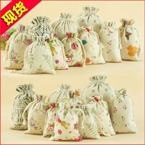 200pcs/lot) Wholesale cotton linen small jute bag