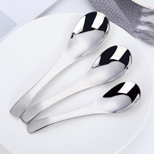 304 Stainless Steel Soup Spoon Deepen Thicken Large Capacity Small Spoon Creative Dinnerware