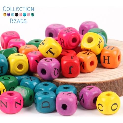 50-200Pcs Natural Colorful Mixed Wooden Letter Alphabet Beads Loose Spacer Beads For DIY Bracelet Jewelry Making Accessories