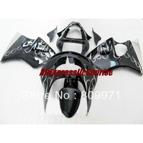 White flames gloss black Injection Mold for KAWASAKI Ninja ZX9R 98 99 ZX-9R ZX 9R 1998 1999 Motorcycle Fairings set+gifts