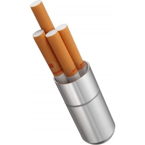 Cigarete Case Pill Toothpick Capsule Holder With Keychain Mens Gift Silver Aluminum Alloy Cigarette Box Waterproof