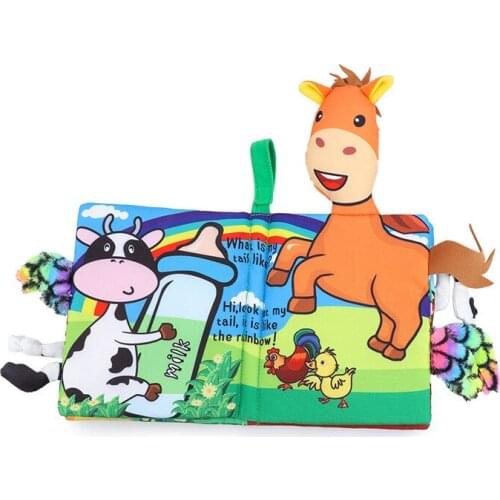 Baby Early Learning Tearing Tail Ocean Animal Cloth Book Parent Child Interactive Sound Paper Puzzle Educational Toys for Kids
