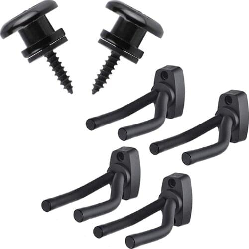Dropship-4x Guitar Hanger Black Wall Mount Display Hook Holder Stands-Easy to Install-Fits All Size Guitars,Bass& 2Pcs Mushroom