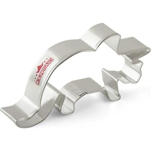 KENIAO Dinosaur Cookie Cutter Triceratops For Kids Biscuit / Fondant / Pastry / Bread Cutter - 12.7 x 5.6 cm - Stainless Steel
