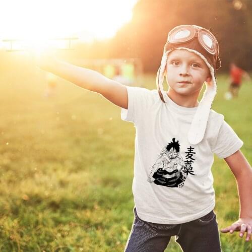 Baby T shirt Japan Harajuku Style Anime T-shirts Kids One Piece Luffy Fashion Punk Clothing Childrens Top Футболка Dropship