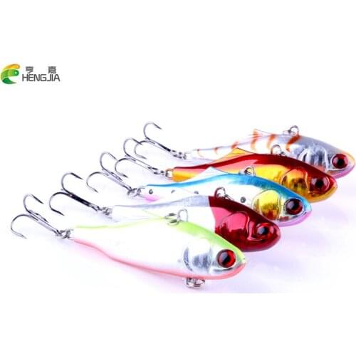 HENGJIA New Brand 5 PCS 7cm 24g Hard Fishing Lure VIB Rattlin Hook Fishing Sinking Vibra Rattlin Hooktion Lures Pencil Baits
