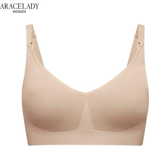 Cotton Maternity Bra for Feeding Nursing Bra Pregnancy Women Breastfeeding Adjustable Sleep Bras Included Detachable Breast Pad