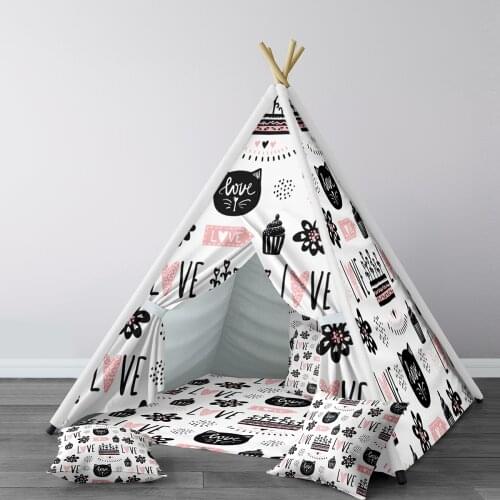 Play Tent for Kids Wigwam Portable Indoor Playground Tents Children Bedrooms Valentines Day Love Arrow Model 283
