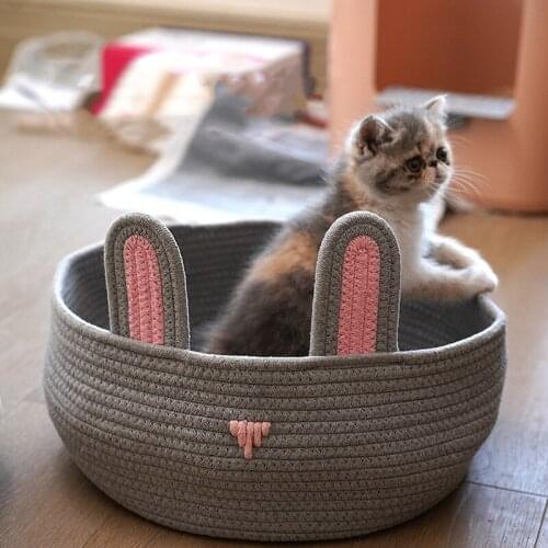 Bamboo Rattan Cat Bed House Kennel Nest Dog Bed Cat Tent Summer Dog Sofa Bed Cushion Pet Bed Cat House Dog House Cat Rug Teepee