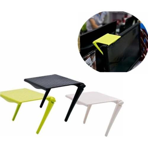 Multifunction Computer Monitor Storage Rack Home Office Desktop Finishing Shelf Plastic Folding Hanging Clip Holder Organizer