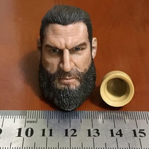 1/6 scale soldier male bearded PMC no neck head sculpture model for 12’’ action figure body accessories