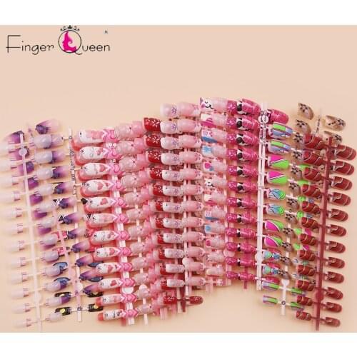 Nail Tips 24Pcs Colored Fake Nails Simple and Quick to Do Nails Suitable for Professional Salon or Home Use Full Cover Nails