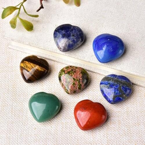 Natural Crystal Heart Stone Shape Love Gems Energy Healing Stone Polished Gemstone DIY Jewelry Gift Couple Decoration Souvenir