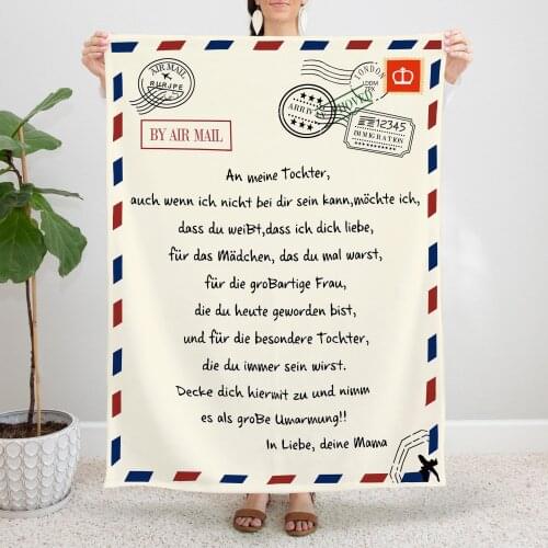 A German Letter From A Mother Who Came To Her Daughter Blankets Fleece Portable Warm Throw Blanket for Home Office Bedspread
