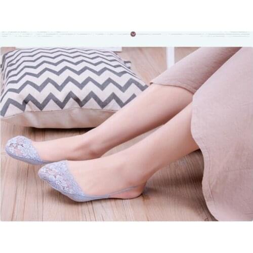 20pairs/lot Invisible Sling Socks Antiskid Liner Half Feet Women Sexy Lace Beathable Non-Slip High heels socks slipper (good)