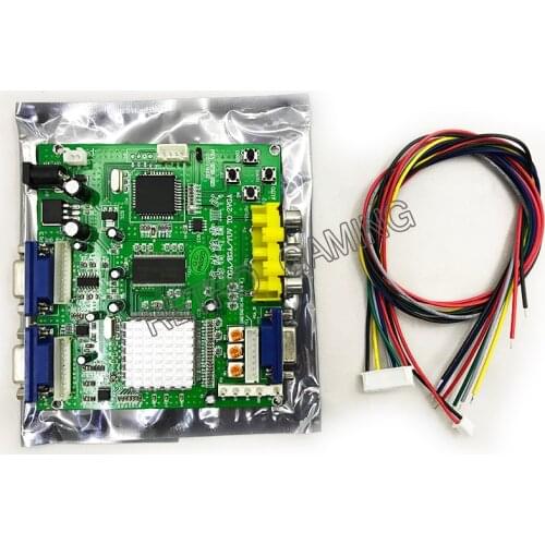 New arrival CGA TO VGA converter CGA EGA YUV to VGA PCB 2 VGA output accessories cabinet parts for arcade LCD game machine