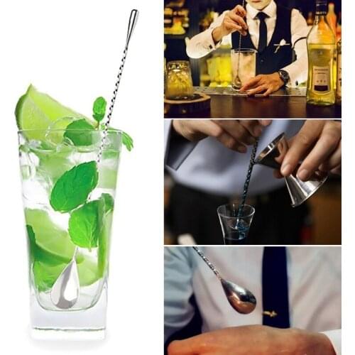 Practical 1pcs 12 Inch Stainless Steel Bar Spoon Stirrers Bartending Mixed Spoon,Spiral Pattern Bar Cocktail Shaker Spoon