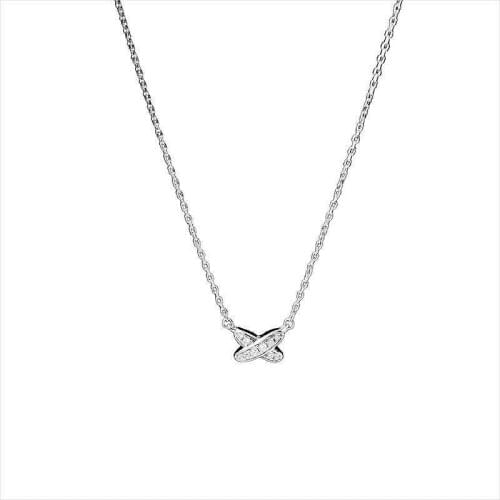 VRESSE Luxury Shining Fork Classic Necklace for Women Rose Gold Stainless Steel Chain Pendants Necklaces Party Statement Jewelry