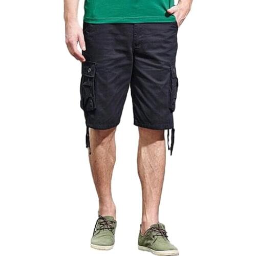 Cargo Shorts Mens Straight Joggers Overall Pocket Short Trousers Men Summer Casual Cotton Sweatpants Military Tactical Shorts