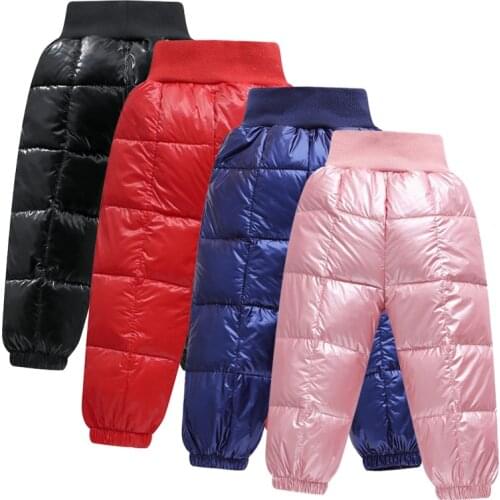 Toddler boys and girls light duck down pants down 2-5 years old childrens warm winter clothes thick high-quality pants