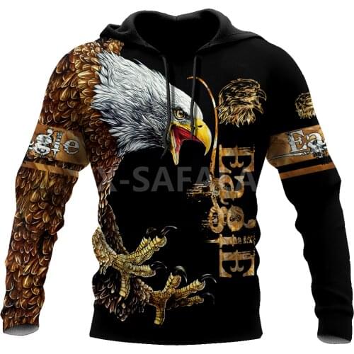 Eagle King of Sky Animal 3D All Print Size XS-7XL Hoodie Man Women Harajuku Outwear Zipper Pullover Sweatshirt Casual Unisex