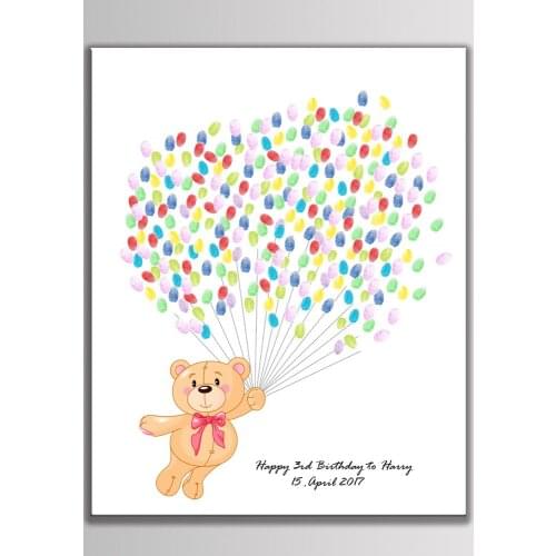 Creative Gifts Customized Cute Cartoon Fingerprint Signature Painting Guest Book For Wedding Baby Shower Kids Birthday Party