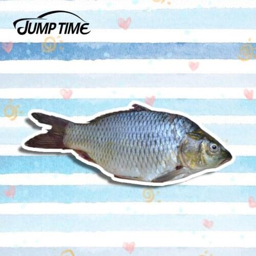Jump Time 13cm x 5cm Catfish Seafood Decal Funny 3D Car Styling Car Sticker Laptop Vinyl Fishing Graphic Waterproof Accessories