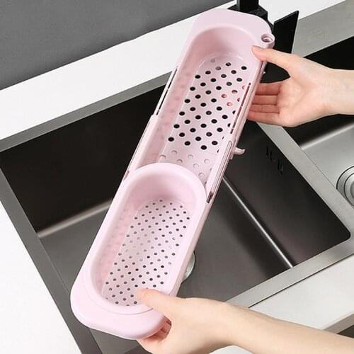 Retractable Sink Shelf Kitchen Supplies Storage Box Soap Sponge Rack Sink Drain Rack Storage Basket Kitchen Gadget Accessories