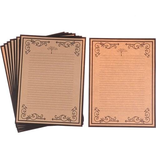 High Quality 8 Sheets/set European Vintage Style Writing Paper Letter Stationery Kraft Office Supplies