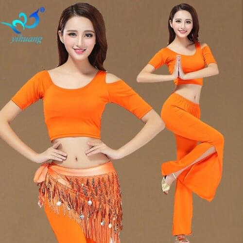 Girls Belly Dance Costume Set Belly Dancing Training Suit Dancewear Practice Outfits Modal 3 Colors Free Shipping