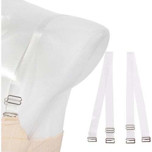 1/2/3 Pairs Metal Buckle Bra Straps Belt Womens Elastic Transparent Silicone Adjustable Portable Frosted Intimates Accessories