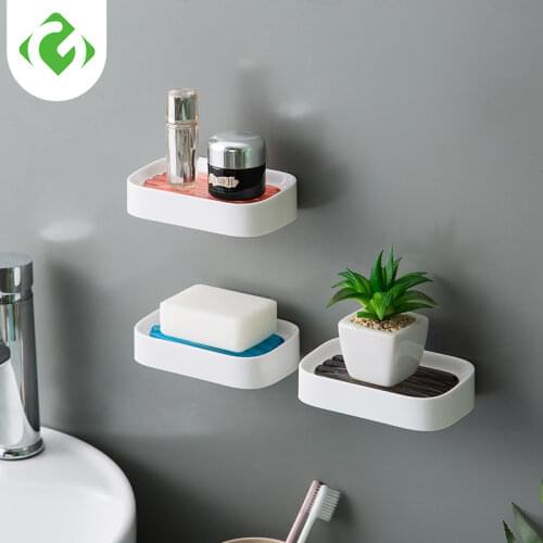 1pc Bathroom Shower Soap Box Dish Storage Plate Tray Holder Case Soap Holder Bathroom Tray Accessories Box Shelf Wall Dishes