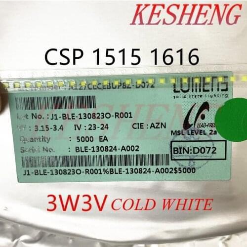 100PCS LUMENS LED Backlight Chip Scale Package 3W CSP 1616 3V Cool white 190LM LCD Backlight for TV TV Application A142AEAEBP28A