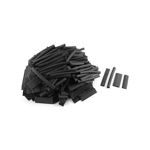 400pcs Black 2:1 Heat Shrink Tubing Tube Pipe Cable Sleeve Cover Wrap 4 Sizes