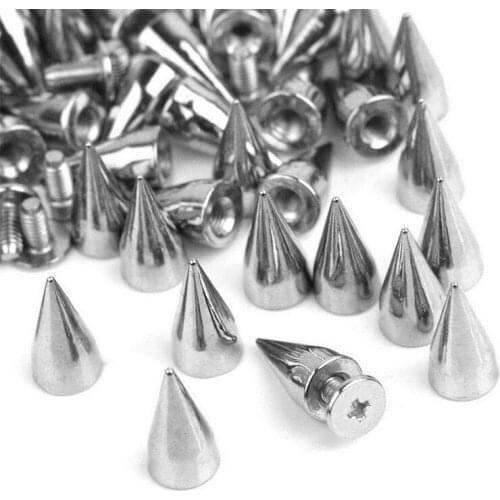 50pcs Silver Spikes Metal Rivets Studs Leather Belt Watchband Punk Garment Rivets DIY Handcraft Crafts
