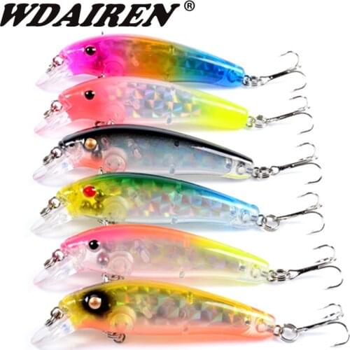 6pcs lot Mixed Fishing Lures 70mm 6.5g Minnow Crankbaits Bass Baits Wobblers Set Lifelike Fake Fishing bait Tackle