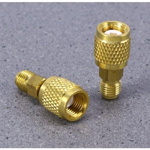 2pcs R410 Air Conditioner Refrigeration Converting Adapter Hose Set Kits Joint Quick Remover Installer Quick Connector (Golden)