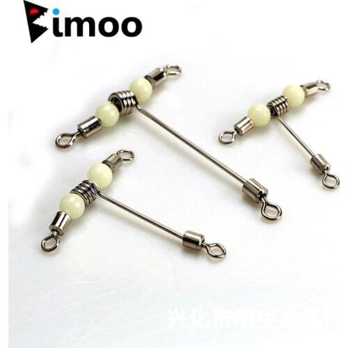 Bimoo 20pcs Luminous Beads /Swivel / 3-Way T Shape Stainless Wire Arms Fish Rig Branch Balance Fishing Tackle Accessories