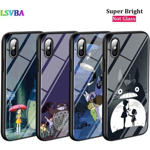 Black Cover My Neighbor Totoro for iPhone 11 11Pro X XR XS Max for iPhone 8 7 6 6S Plus 5S 5 SE Glossy Phone Case