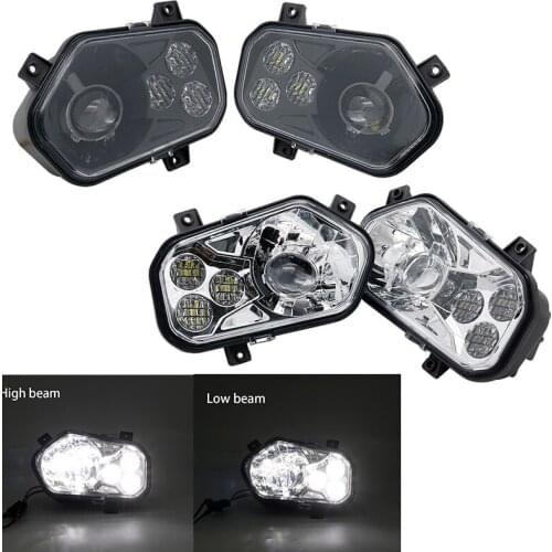 Black chrome ATV Accessories Led Lights Atv Headlights for Polaris RZR XP 900 New LED head light RZR 800 LED projector headlam