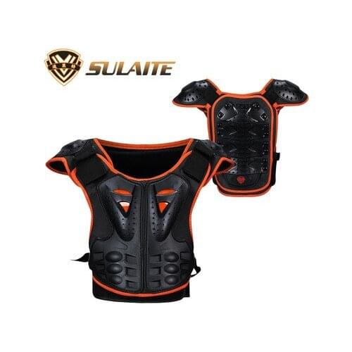 SULAITE Childrens Skating Back Protector Chest Protector Spine Protector Night Reflective Armor Childrens Riding Armor