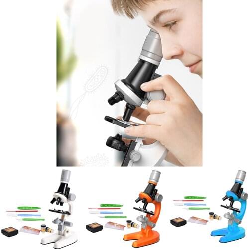Kids 100X-200X-400X-800X-1200X 11pc Starter Educational Kids Biological Microscope Kit